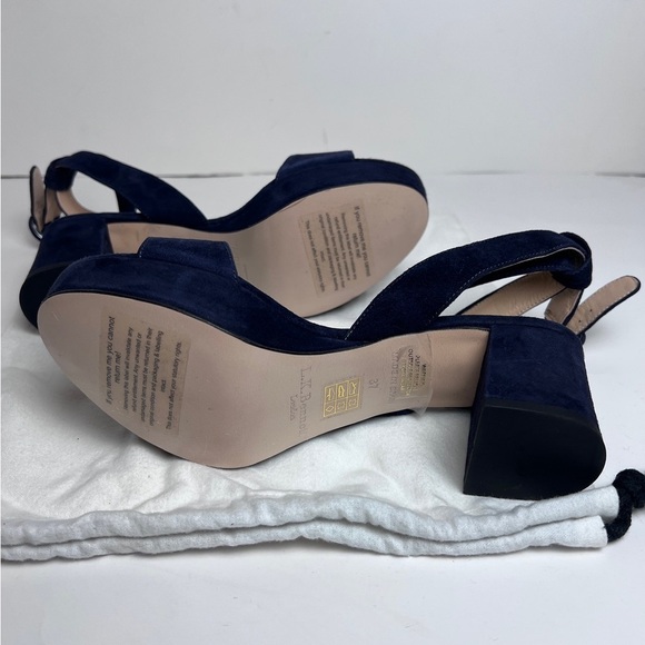 L.K. Bennet Suede round Toe Heels 37 blue - Picture 10 of 12